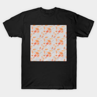 Falling Autumn Leaves on Grey T-Shirt